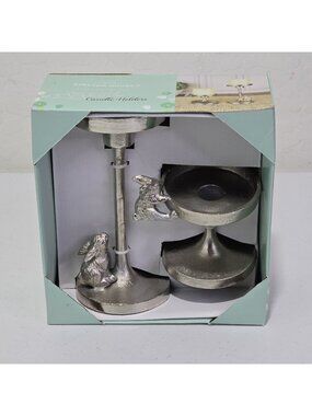 Set Of 2 KIRKTON HOUSE Metal Climbing Easter Bunnies Candle Holders NIB